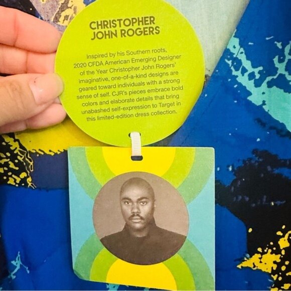 Christopher John Rogers Floral Puff Sleeve Tiered Maxi Dress Blue Size 4 NWT - Picture 11 of 13